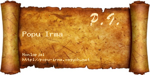 Popu Irma névjegykártya